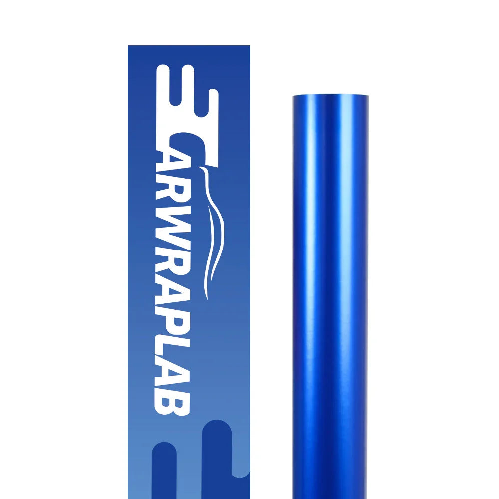satin chrome blue vinyl wrap