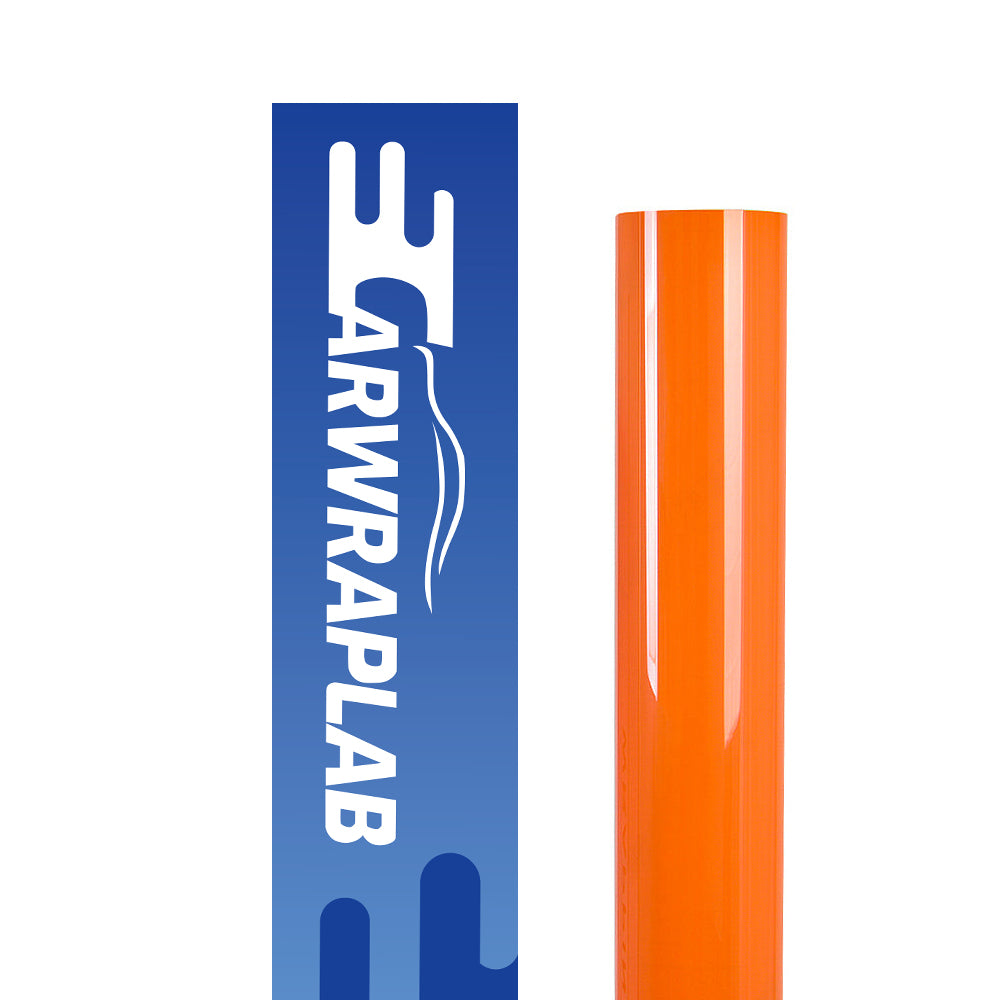 high glossy orange vinyl wrap