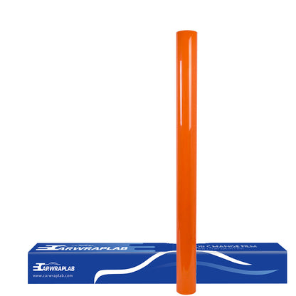 high glossy orange vinyl wrap