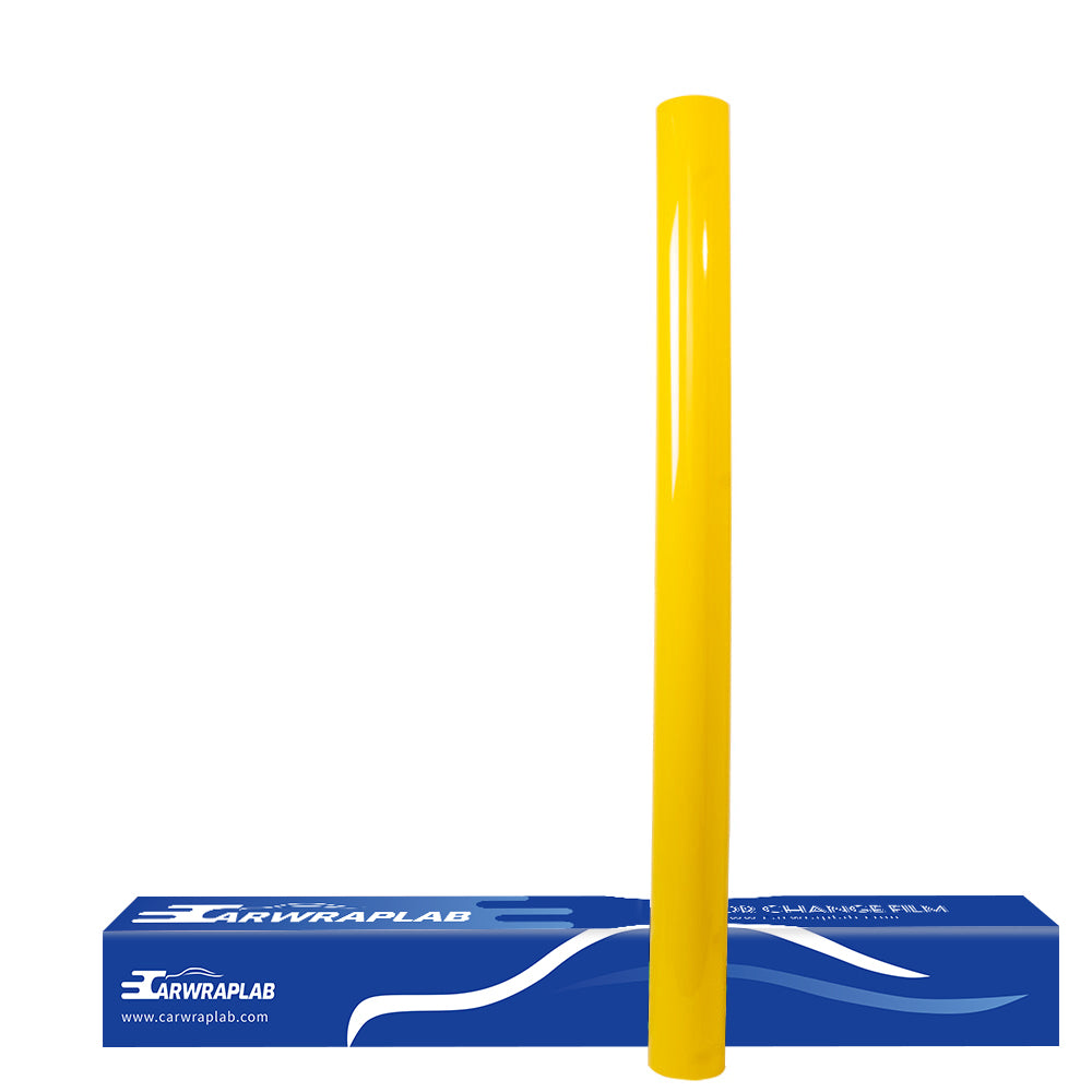 glossy racing yellow vinyl wrap