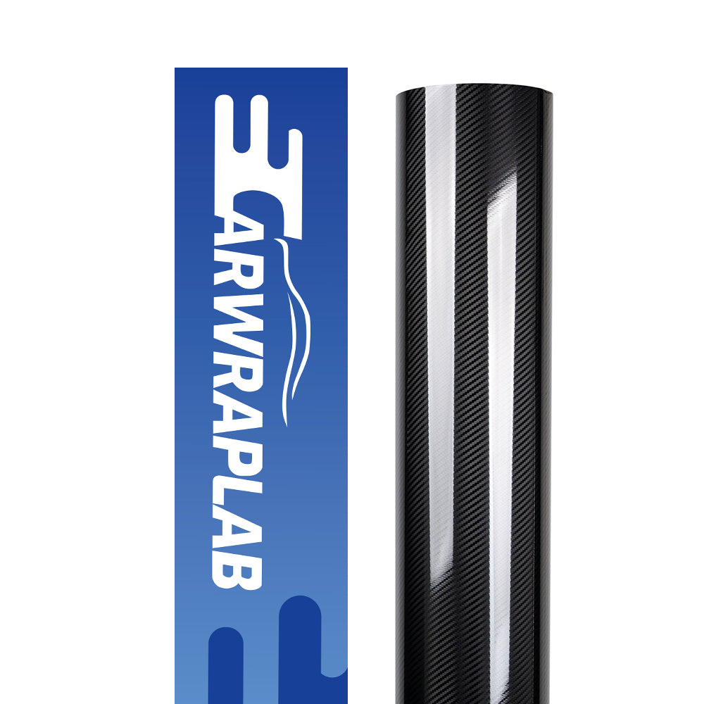 Gloss Classic Black Carbon Fiber Vinyl Wrap