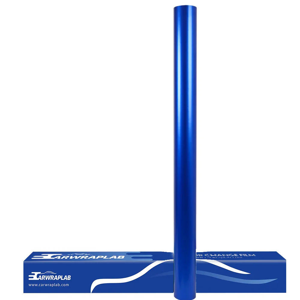 satin chrome blue vinyl wrap