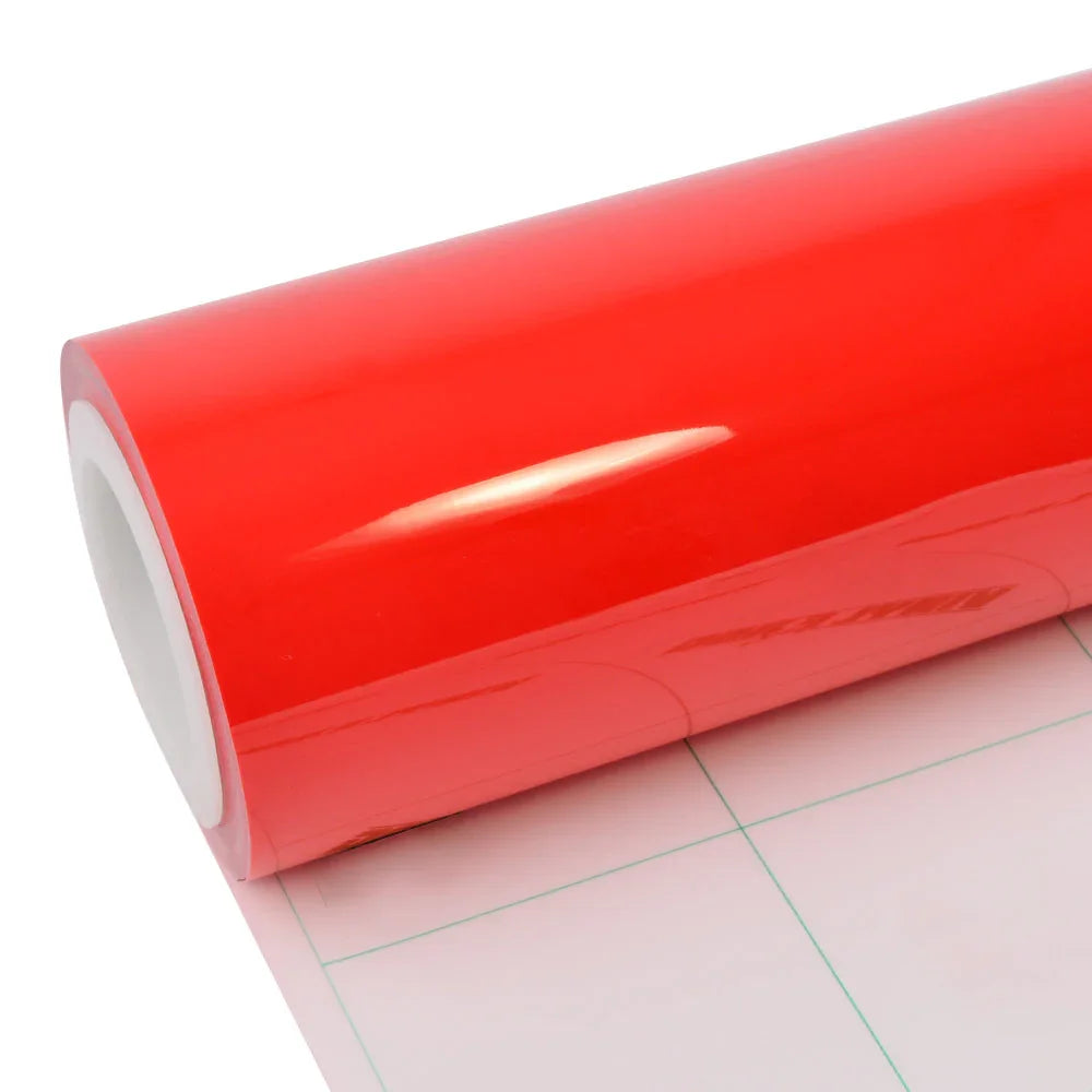 high glossy ferrari red vinyl wrap