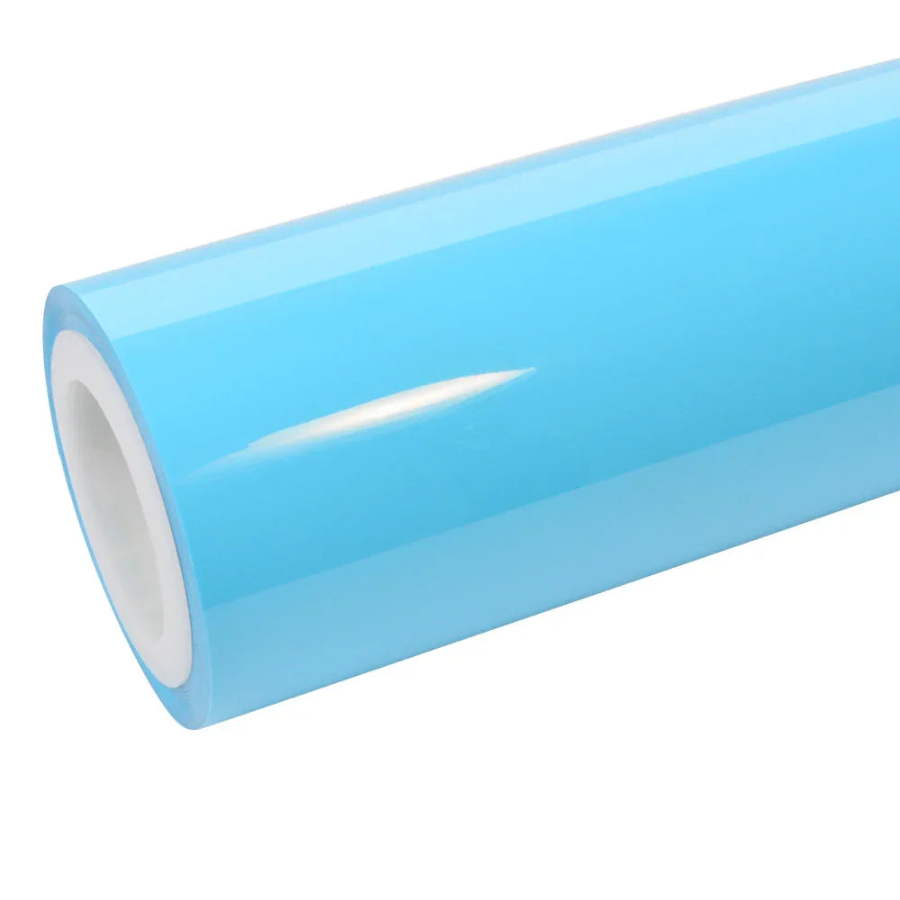 high glossy sky blue vinyl wrap