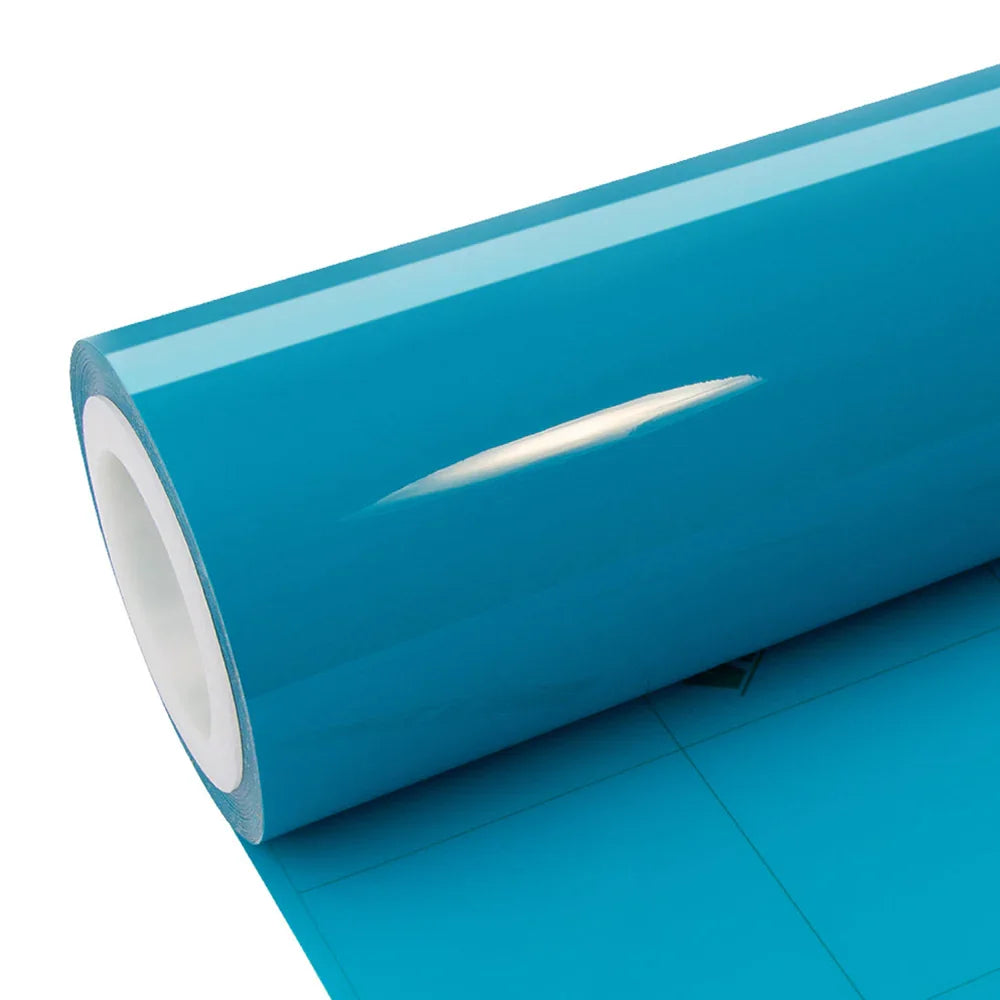 high glossy miami blue vinyl wrap