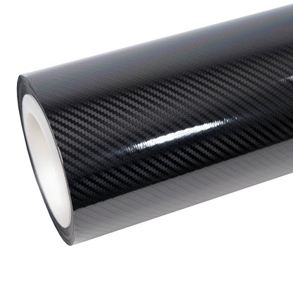Gloss Classic Black Carbon Fiber Vinyl Wrap