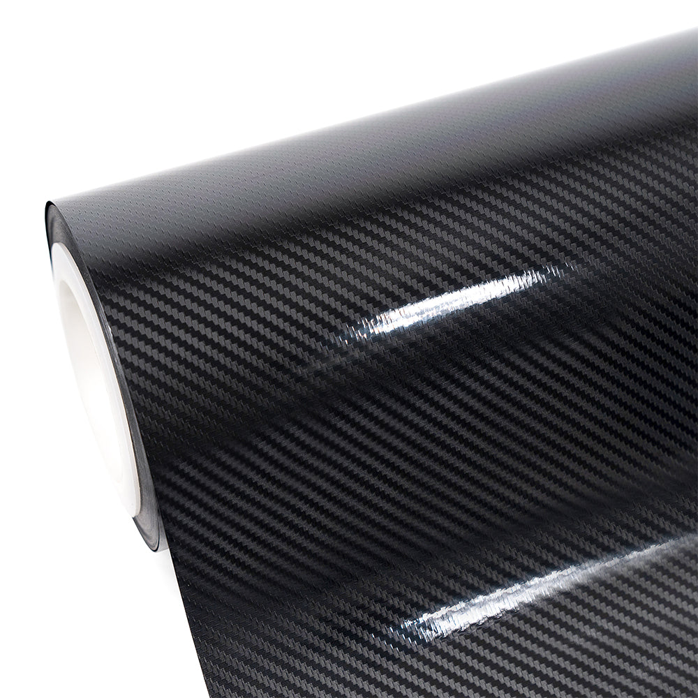 Gloss Classic Black Carbon Fiber Vinyl Wrap