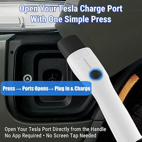16A Portable Level 1/Level 2 Tesla Charger | NACS Connector | NEMA 6-20 Plug & 5-15 Adapter | for Tesla Model 3/Y/S/X & All NACS EVs