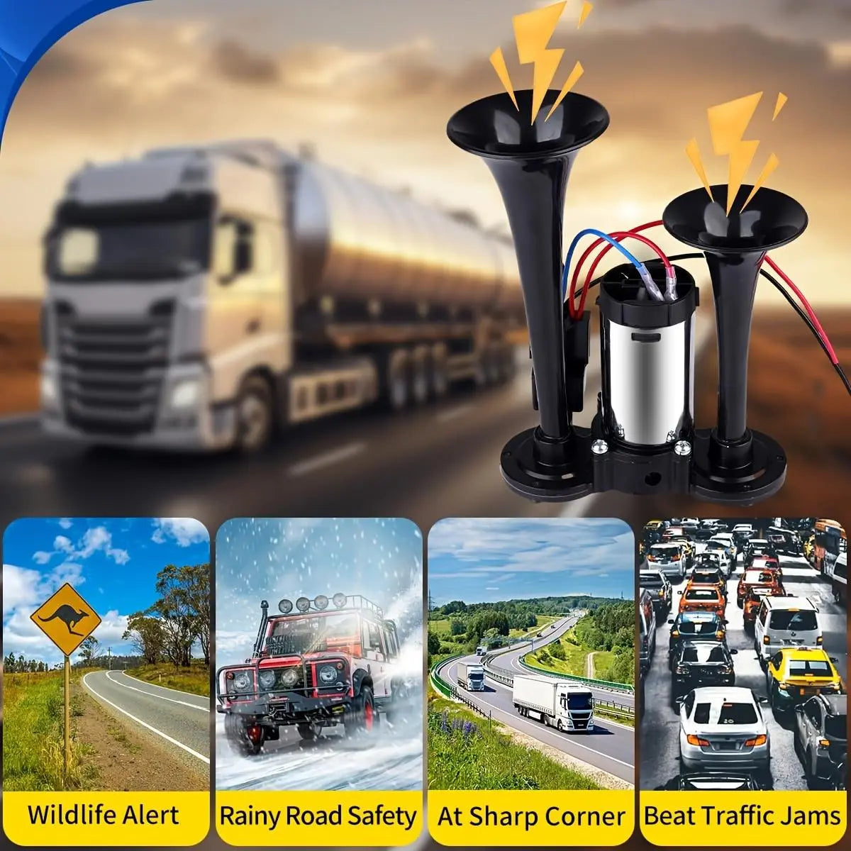 2026 Upgraded 12V 130DB Air Horn Dual