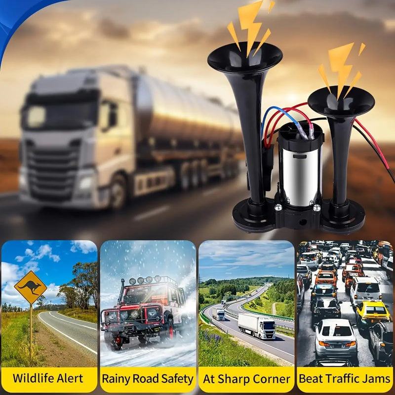 2026 Upgraded 12V 130DB Air Horn Dual