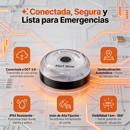 WIKANGO EMERGENCY BEACON LIGHT CAR V16 DGT 3.0 GEOLOCALIZL8