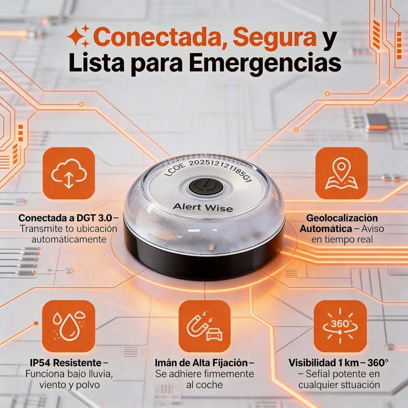 WIKANGO EMERGENCY BEACON LIGHT CAR V16 DGT 3.0 GEOLOCALIZL8
