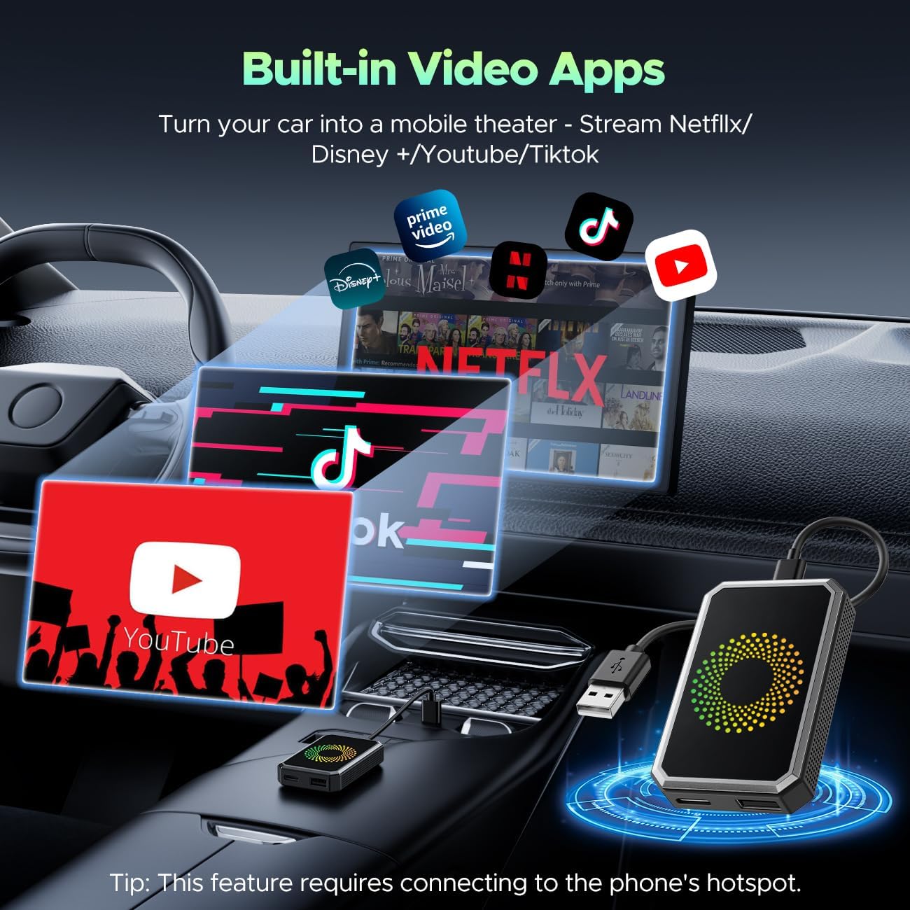 Wired to Wireless Carplay Adapter