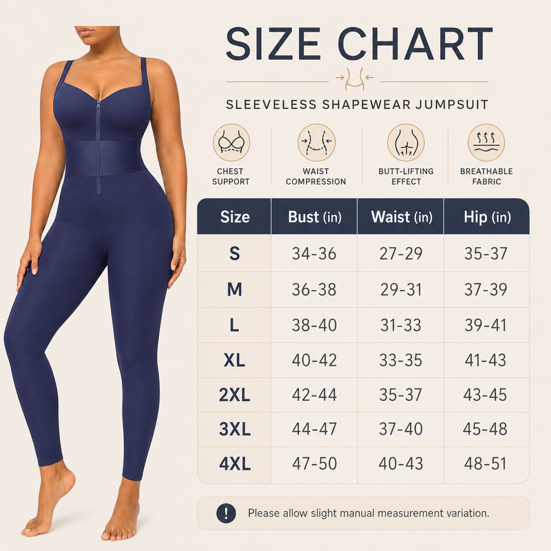 AirSlim ElasticFuse Zipper Shaping Jumpsuit