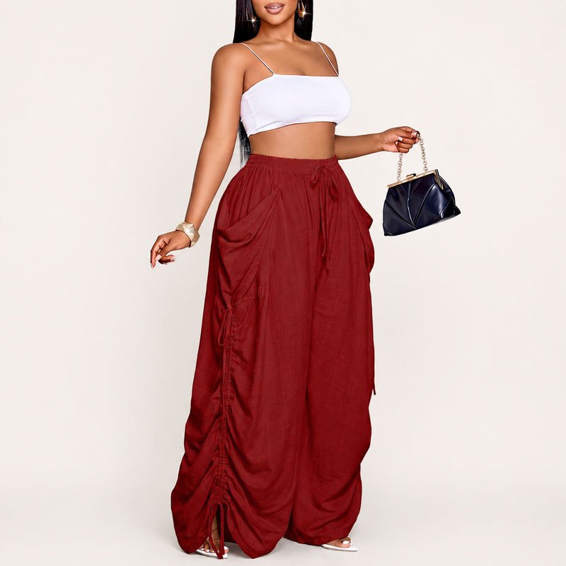 Plus Size Women's Casual Loose-Fit Wide Leg Pants