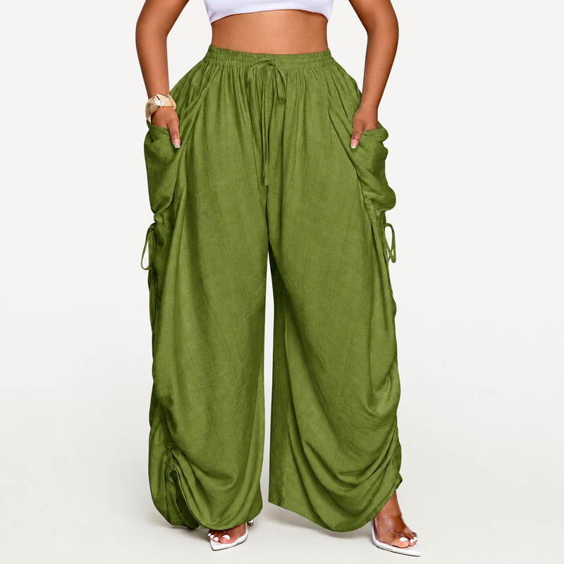 Plus Size Women's Casual Loose-Fit Wide Leg Pants