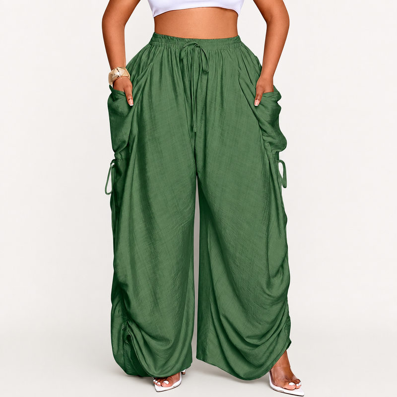 Plus Size Women's Casual Loose-Fit Wide Leg Pants