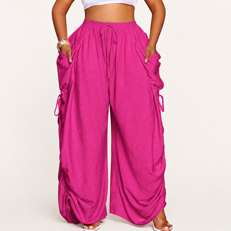 Plus Size Women's Casual Loose-Fit Wide Leg Pants