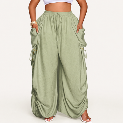 Plus Size Women's Casual Loose-Fit Wide Leg Pants