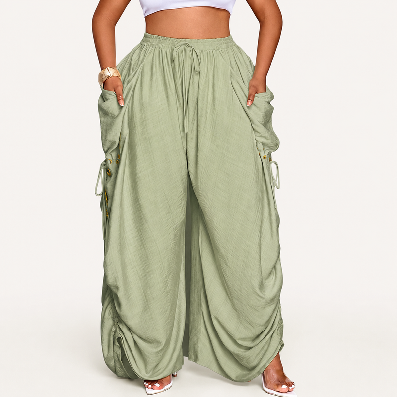 Plus Size Women's Casual Loose-Fit Wide Leg Pants
