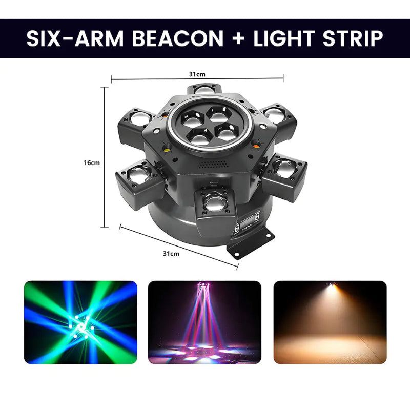 6-in-1 LED RGBW 6-Arm DJ Light for Parties