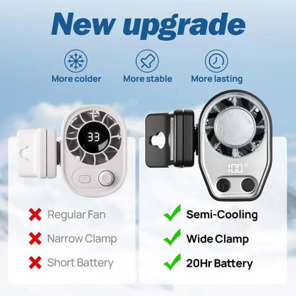 Car Clip On Fan with LED Display 360° Rotation