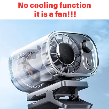 Car Clip On Fan with LED Display 360° Rotation