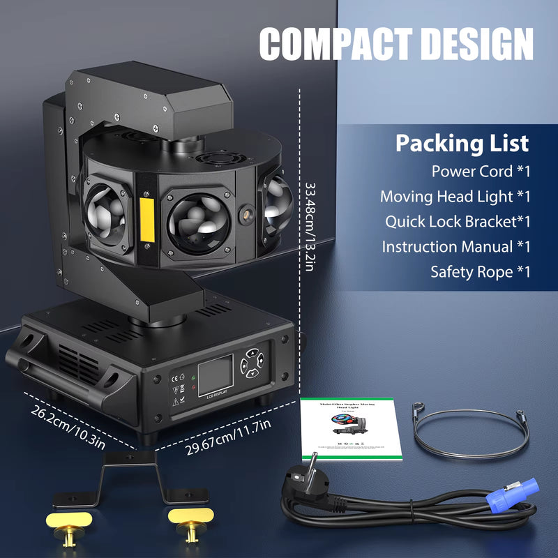 160W RGBW Beam Moving Head Light 3-Axis LED