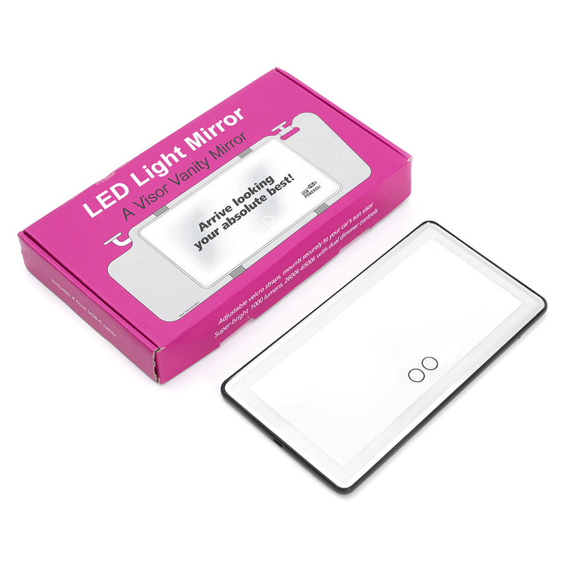 Car Sun Visor Vanity Mirror with 3 LED Lights
