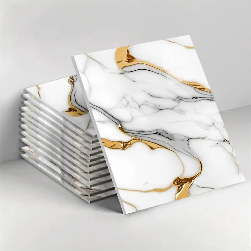 Self-Adhesive Faux Marble Tile Wall Sticker