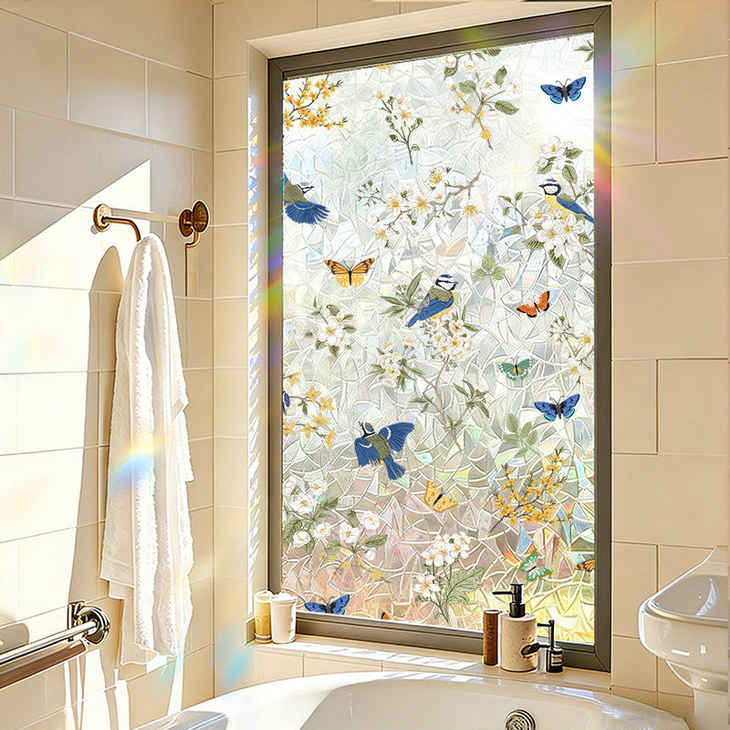 Botanical Static Cling Window Film for Glass