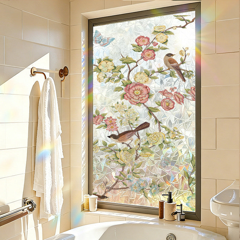 Botanical Static Cling Window Film for Glass