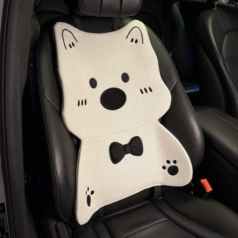 All-Season Linen Puppy Car Seat Cushion Set