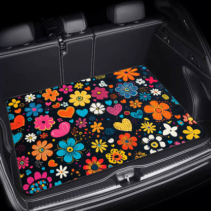 Universal Car Trunk Mat 75x100cm Multicolor Floral