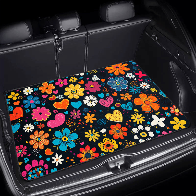 Universal Car Trunk Mat 75x100cm Multicolor Floral