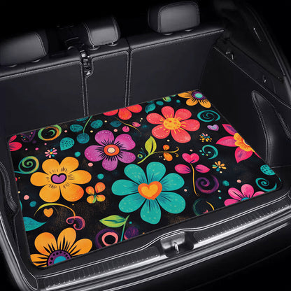 Universal Car Trunk Mat 75x100cm Multicolor Floral