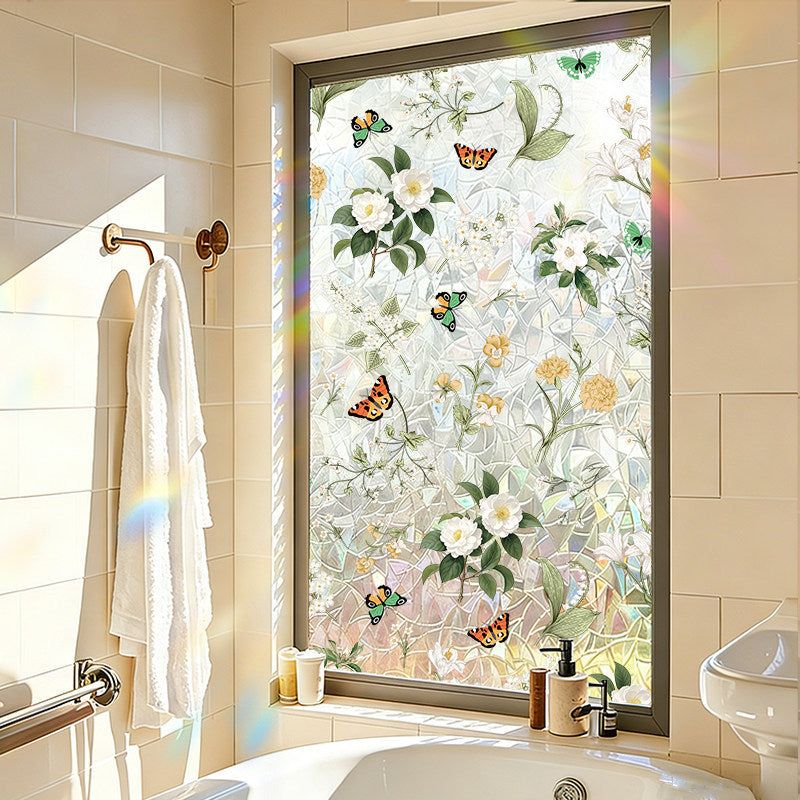 Botanical Static Cling Window Film for Glass