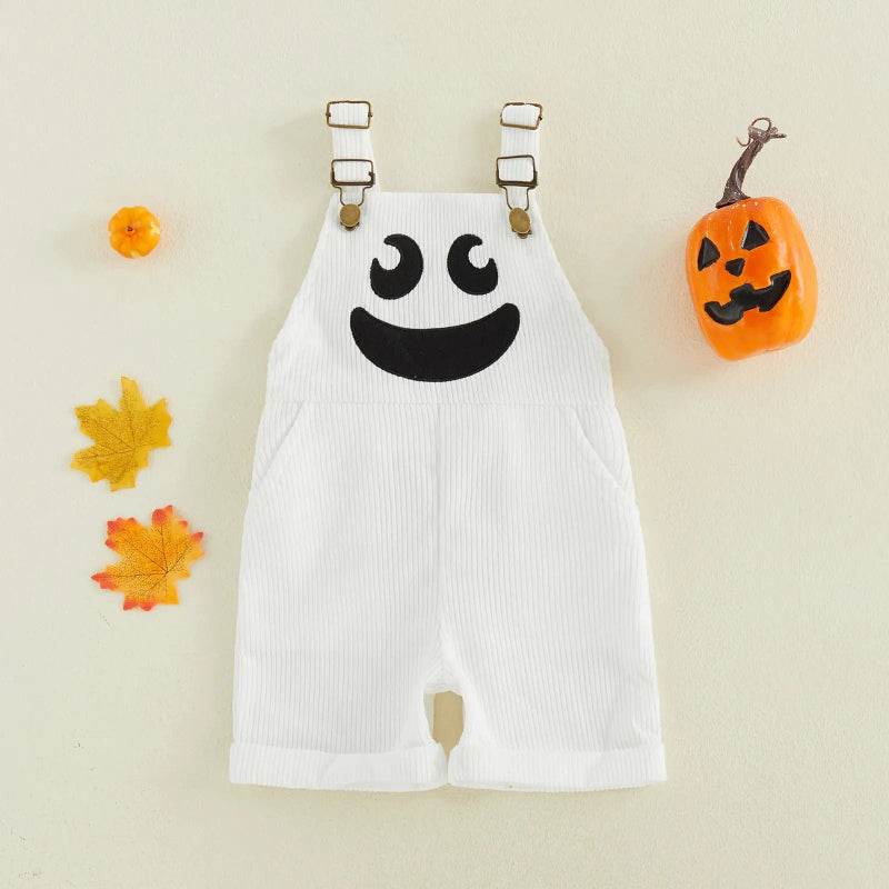 Kids Halloween Pumpkin Face Overalls