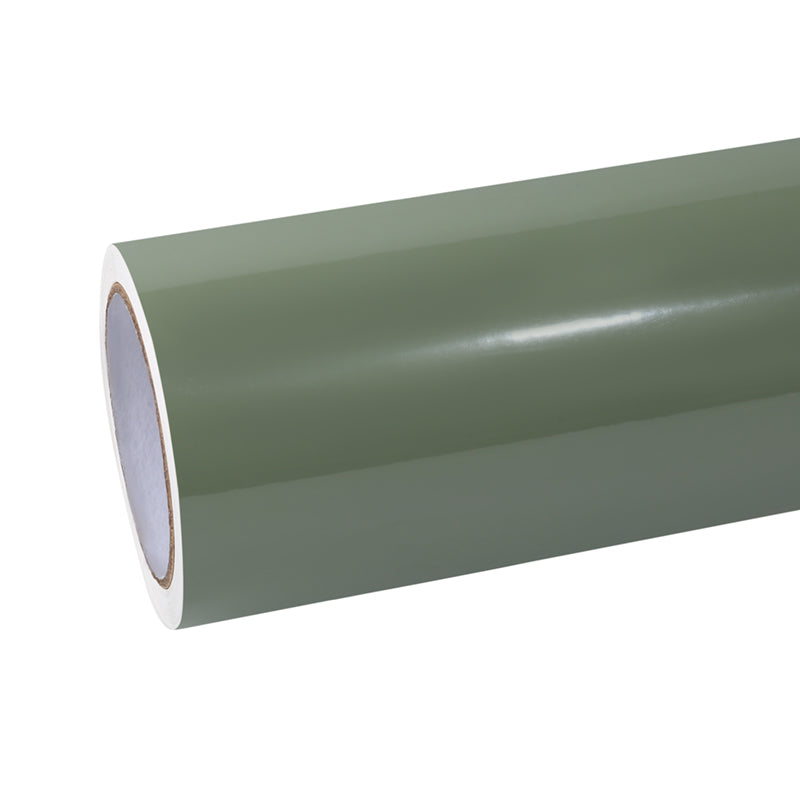 Super Gloss Deep Khaki Green Car Vinyl Wrap