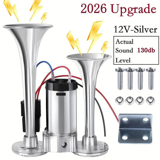 2026 Upgraded 12V 130DB Air Horn Dual