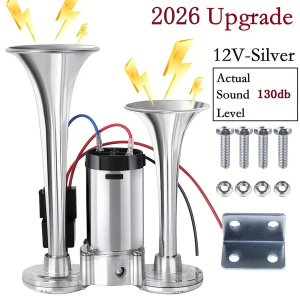 2026 Upgraded 12V 130DB Air Horn Dual