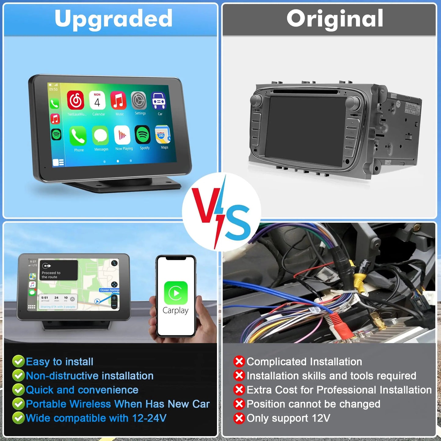 Upgraded Wireless CarPlay Screen