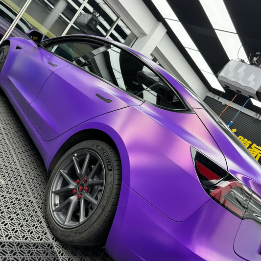 Benz Matte Diamond Purple Gold Car Vinyl Wrap