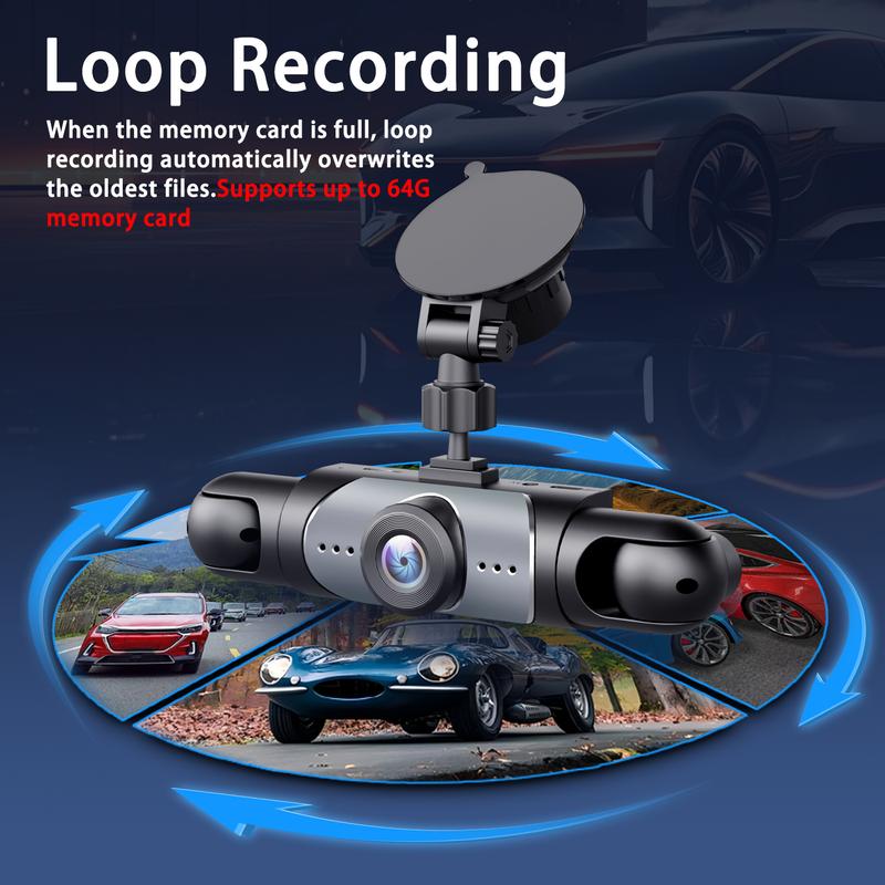 4 Channel Dash Cam, Front Rear Left and Right