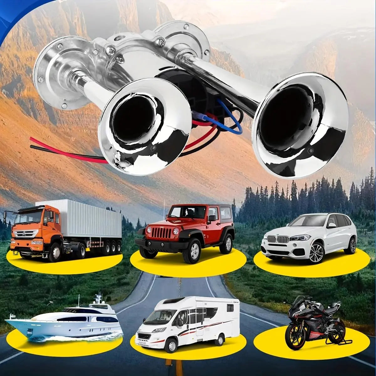 2026 Upgraded 12V 130DB Air Horn Dual