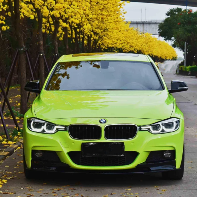 Quality Gloss Fluorescent Green Car Vinyl Wrap  For Sale |