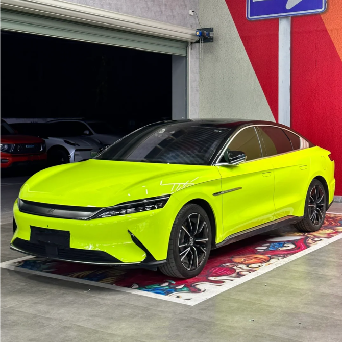Quality Gloss Fluorescent Green Car Vinyl Wrap  For Sale |