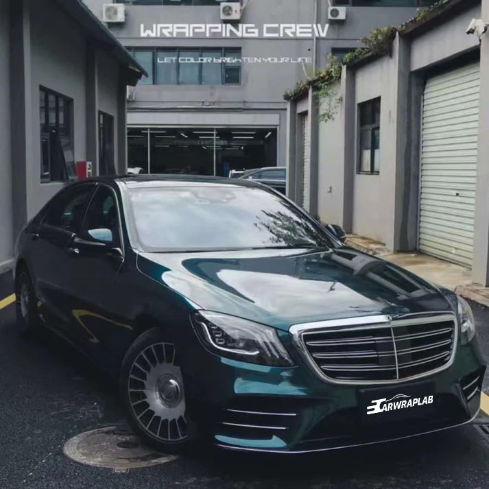 Gloss Metallic British Racing Green Car Vinyl Wrap
