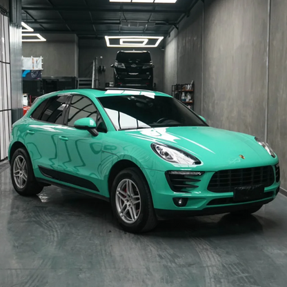 Quality Gloss Porsche Light Green Car Vinyl Wrap  For Sale |