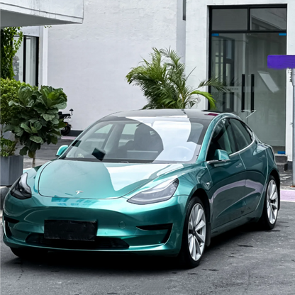 Quality Gloss Shiny Green Car Vinyl Wrap  For Sale |